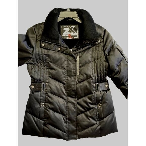 Zero Xposur Down-Filled Black Puffer Ski Snow Jacket Women's Large Fur-Lined EUC - Picture 3 of 15